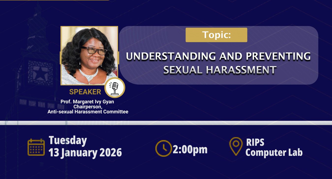 Talk on Sexual Harassment Awareness and Prevention - UG Policy on Sexual Harassment and Misconduct